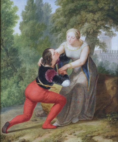 Orombello és Beatrice di Tenda a binascói kastélyban (olaj, vászon) alkotó: Pelagio Palagi