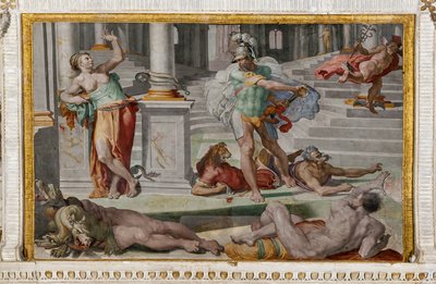 Ulysses és Circe, részlet a Polyphemus szobájából alkotó: Pellegrino Tibaldi