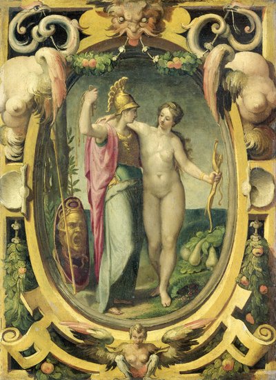 Vénusz és Minerva, 1590 körül (olaj, réz) alkotó: Pellegrino Tibaldi