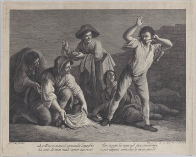 Szerencsejátékkal foglalkozó emberek csoportja, 1770-1800., 1770-1800. alkotó: Pellegrino dal Colle