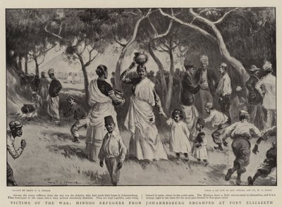 A háború áldozatai, a johannesburgi hindu menekültek Port Elizabethben táboroztak alkotó: Percy F.S. Spence