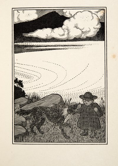 Egy gyermek megmentve, az Állatok száz anekdotájából, kocsma. 1924 alkotó: Percy J. Billingshurst