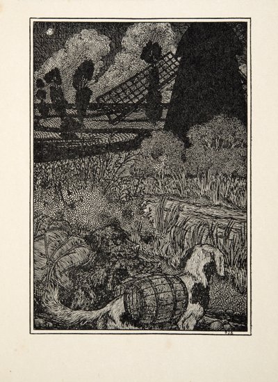 Kutyás csempészek, az Állatok száz anekdotájából, pub. 1924 alkotó: Percy J. Billingshurst