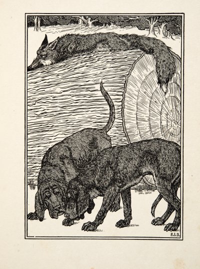 Ravasz, mint a róka, az Állatok száz anekdotájából, kocsma. 1924 alkotó: Percy J. Billingshurst