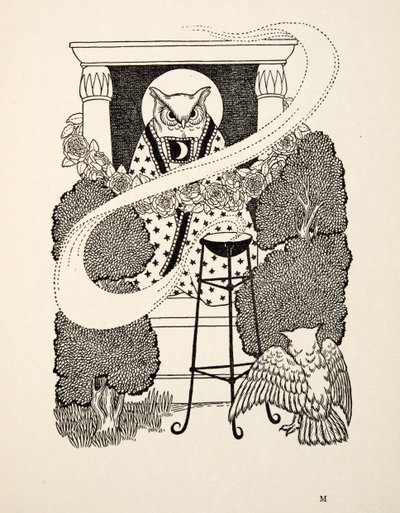 Dzsingisz kán szökése, az Állatok száz anekdotájából, kocsma. 1924 alkotó: Percy J. Billingshurst