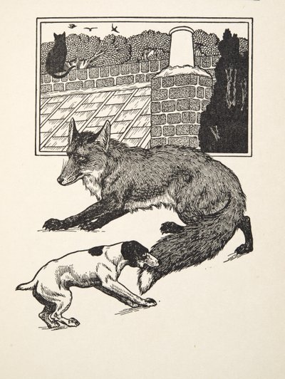 Fox Chasing, az Állatok száz anekdotájából, pub. 1924 alkotó: Percy J. Billingshurst