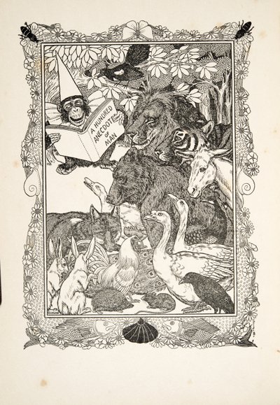 Frontispiece, az Állatok száz anekdotájából, kocsma. 1924 alkotó: Percy J. Billingshurst