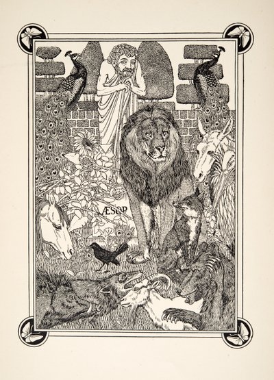 Frontispiece, A Hundred Fables of Aesopus, pub.1903 alkotó: Percy J. Billingshurst