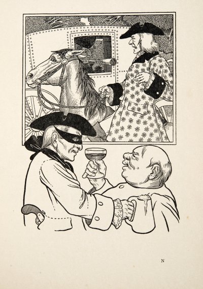 Régi szokások, az Állatok száz anekdotájából, kocsma. 1924 alkotó: Percy J. Billingshurst