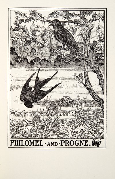 Philomel és Progne, a Fontaine Fables-től, pub. 1905 alkotó: Percy J. Billingshurst