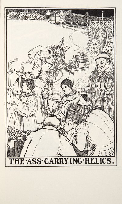 The Ass Carrying Relics, Fontaine Fables, pub. 1905 (metszet) alkotó: Percy J. Billingshurst