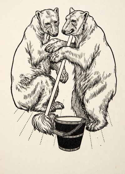 A Medvekölykök, az Állatok száz anekdotájából, kocsma. 1924 alkotó: Percy J. Billingshurst