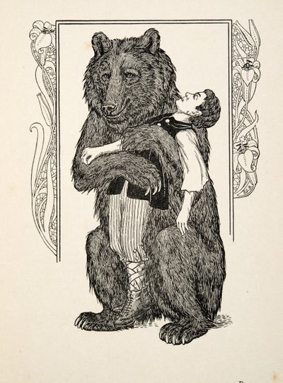 A medve és a gyermek, az Állatok száz anekdotájából, kocsma. 1924 alkotó: Percy J. Billingshurst