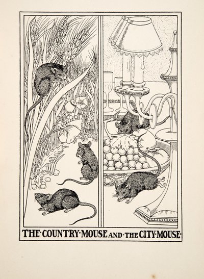 The Country Mouse and the City Mouse, A Hundred Fables of Aesopus, Pub.1903 alkotó: Percy J. Billingshurst