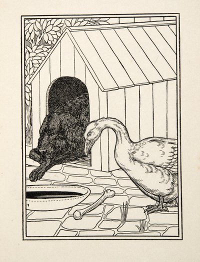 A kutya és a liba, Állatok száz anekdotájából, kocsma. 1924 alkotó: Percy J. Billingshurst