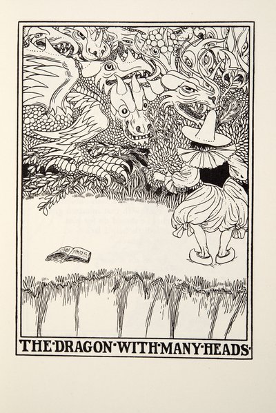 A sokfejű sárkány a Fontaine Fables-től, kocsma. 1905 (metszet) alkotó: Percy J. Billingshurst