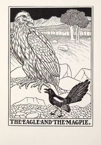 A Sas és a Szarka, a Fontaine Fables-ből, pub. 1905 alkotó: Percy J. Billingshurst