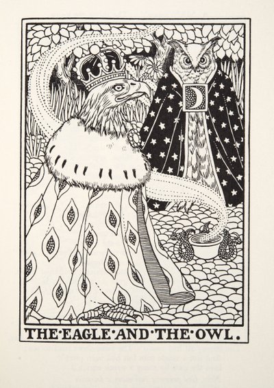 The Eagle and the Owl, a Fontaine Fables, pub. 1905 alkotó: Percy J. Billingshurst