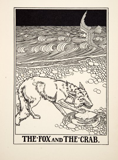 A róka és a rák, A Hundred Fables of Aesopus, pub.1903 (metszet) alkotó: Percy J. Billingshurst