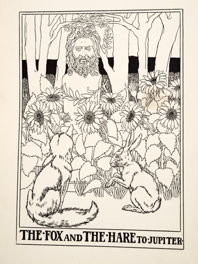 A róka és a nyúl a Jupiterig, A Hundred Fables of Aesopus, pub.1903 alkotó: Percy J. Billingshurst