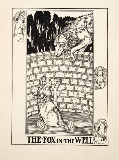 A róka a kútban, Aiszópus száz meséjéből, pub.1903 alkotó: Percy J. Billingshurst