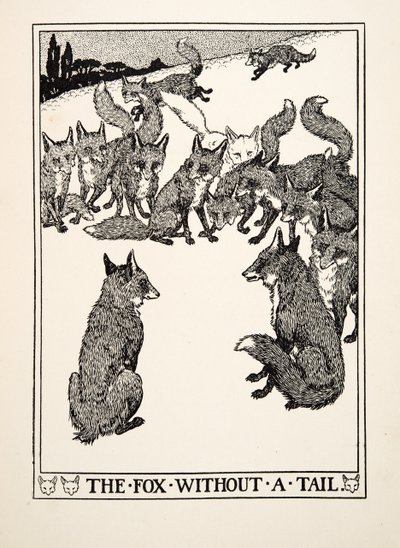 A róka farok nélkül, A Hundred Fables of Aesopus, pub.1903 alkotó: Percy J. Billingshurst