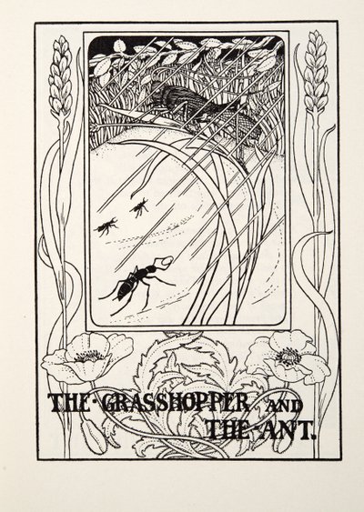 The Grasshopper and the Ant, Fontaine Fables, pub. 1905 alkotó: Percy J. Billingshurst