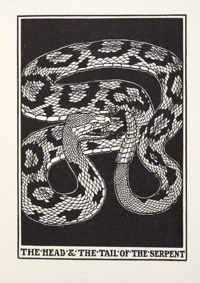 A kígyó feje és farka, a Fontaine Fables-ből, pub. 1905 (metszet) alkotó: Percy J. Billingshurst