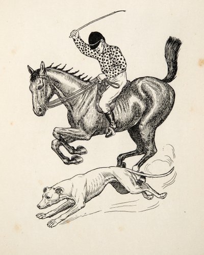 A ló és agár, az Állatok száz anekdotájából, pub. 1924 alkotó: Percy J. Billingshurst