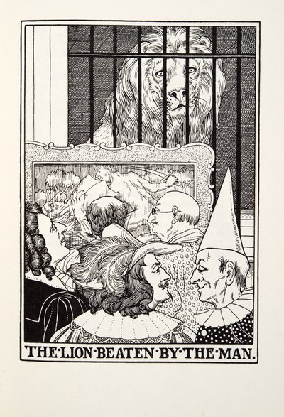 The Lion Beaten by the Man, a Fontaine Fables, kocsma. 1905 alkotó: Percy J. Billingshurst