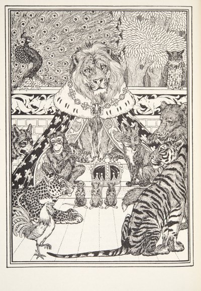 The Lion and his Associates, Frontispiece, Fontaine Fables, pub. 1905 alkotó: Percy J. Billingshurst