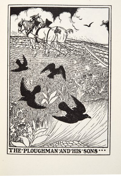 A Plowman and his Sons, a Fontaine Fables, kocsma. 1905 alkotó: Percy J. Billingshurst