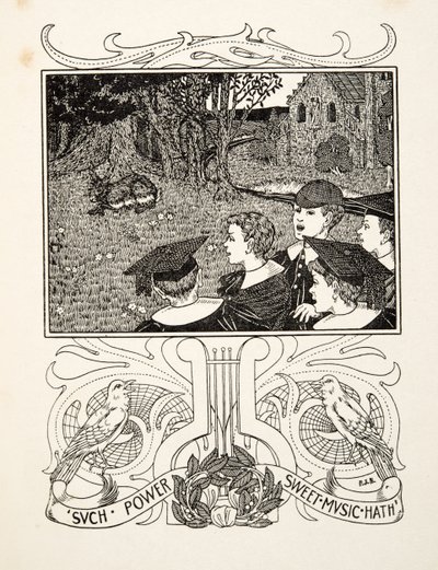 A zene ereje, az Állatok száz anekdotájából, kocsma. 1924 (metszet) alkotó: Percy J. Billingshurst