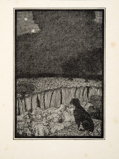 A Pásztorkutya, az Állatok száz anekdotájából, kocsma. 1924 alkotó: Percy J. Billingshurst