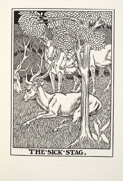 The Sick Stag, a Fontaine Fables, kocsma. 1905 alkotó: Percy J. Billingshurst