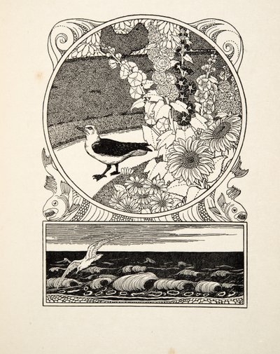 A szelíd sirály, az Állatok száz anekdotájából, pub. 1924 (metszet) alkotó: Percy J. Billingshurst