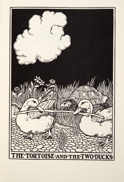 The Tortoise and the Two Ducks, a Fontaine Fables, pub. 1905 alkotó: Percy J. Billingshurst