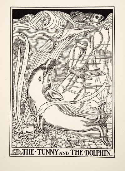 A tonhal és a delfin, A Hundred Fables of Aesopus, pub.1903 alkotó: Percy J. Billingshurst