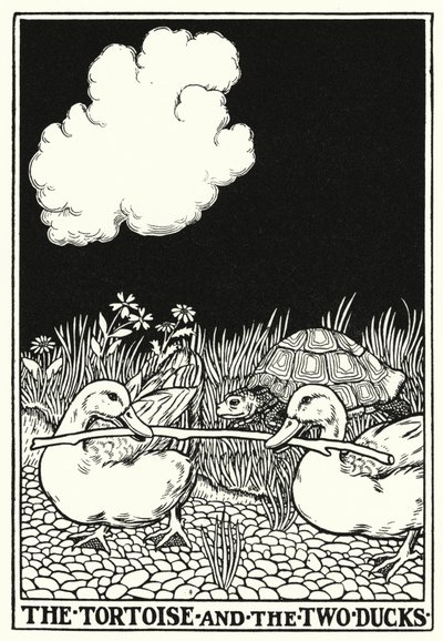 La Fontaine meséi: A teknősbéka és a két kacsa (litho) alkotó: Percy James Billinghurst