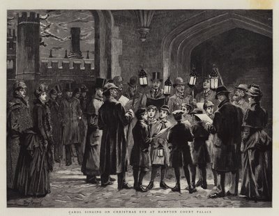 Carol énekel karácsony estéjén a Hampton Court Palace-ban alkotó: Percy Macquoid