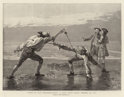 A régi kardvívás típusai, párbaj kiskardokkal 1760-ban alkotó: Percy Macquoid