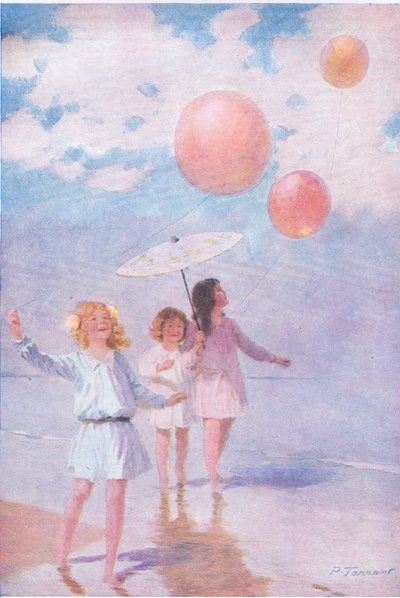 Evezés a napsütésben, illusztráció a Magazinomból alkotó: Percy Tarrant