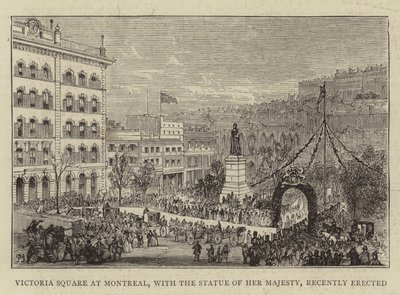 A montreali Victoria tér, a közelmúltban felállított Őfelsége szoborral alkotó: Percy William Justyne