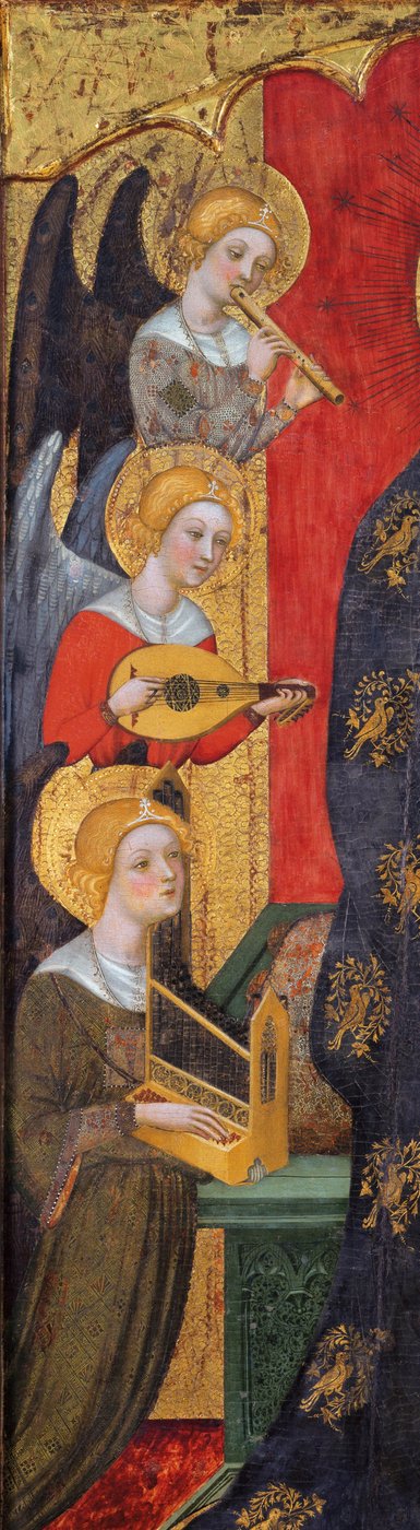Madonna angyalokkal zenélnek részletek, 1380 körül alkotó: Pere Serra