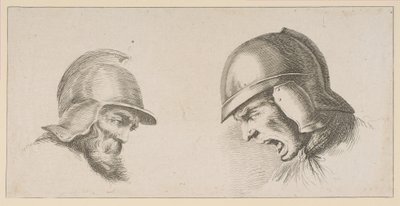 Két öreg katona feje, 1641 után. alkotó: Peregrine Lovell