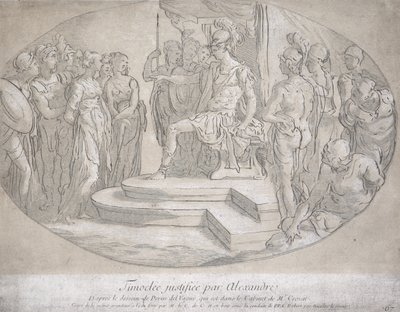 Alexandre et Timoclee, metszett: Nicolas Lesueur (1691-1764) (litho) alkotó: Perino del Vaga