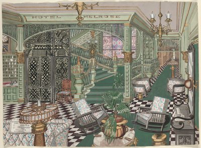 Melrose Hotel Lobby, 1880 alkotó: Perkins Harnly