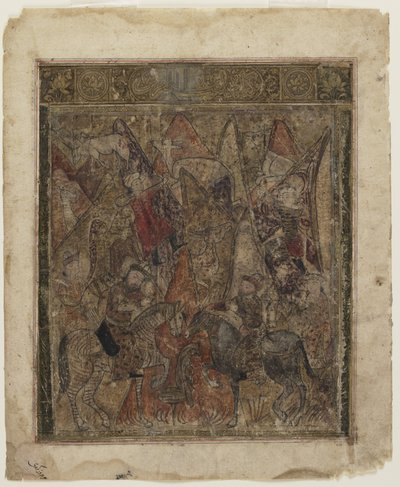 Vadászat a hegyekben, egy Shahnamából alkotó: Persian School