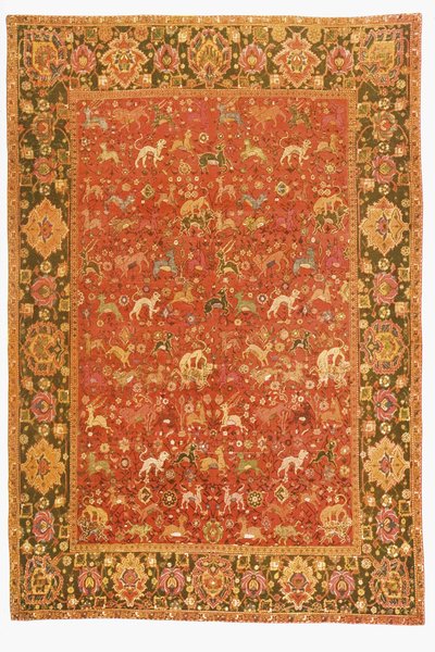 Állatszőnyeg, Iszfahánból (textil) alkotó: Persian School