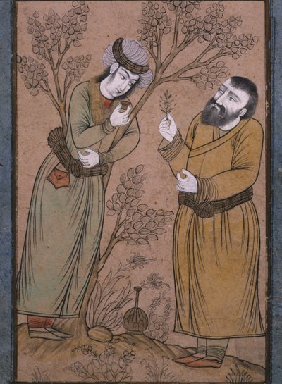 Orvos gyógynövényes gyógyszert ad egy fiatal férfinak, 17. század vége – 18. század eleje alkotó: Persian School
